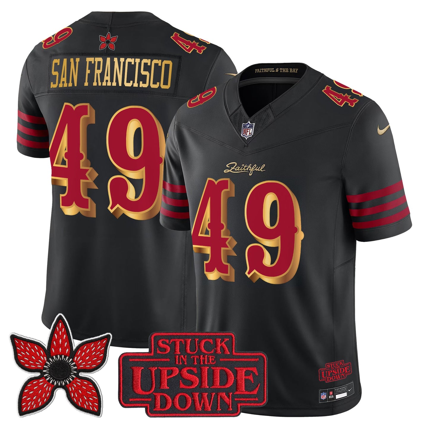 Men's San Francisco 49ers 'Rivalries x Stranger Things' Vapor Limited Jersey - All Stitched