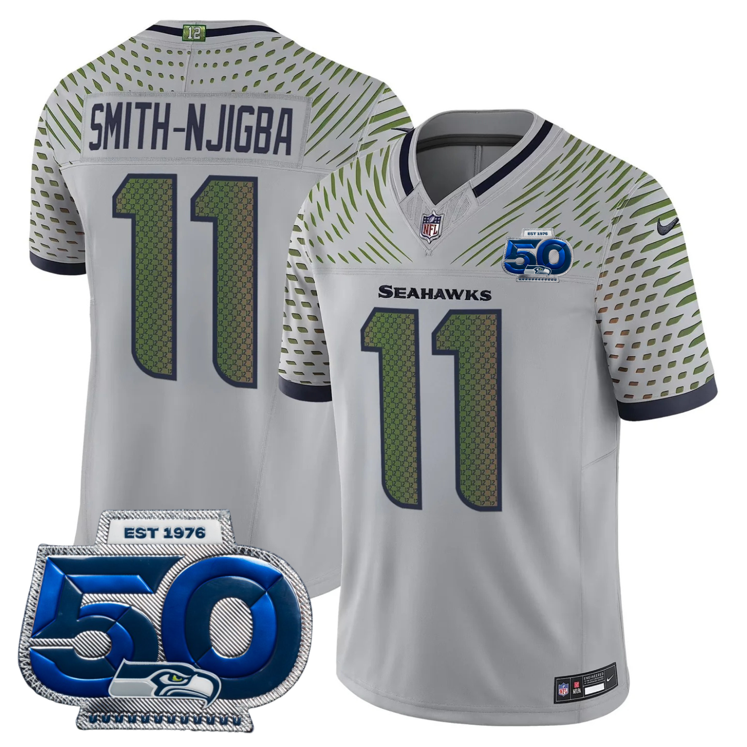 Seattle Seahawks 2025 "Rivalries" 50th Season Patch Vapor Limited Jersey - All Stitched