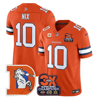 DEN Throwback 3-Times Champions Patch Vapor Limited Jersey - All Stitched