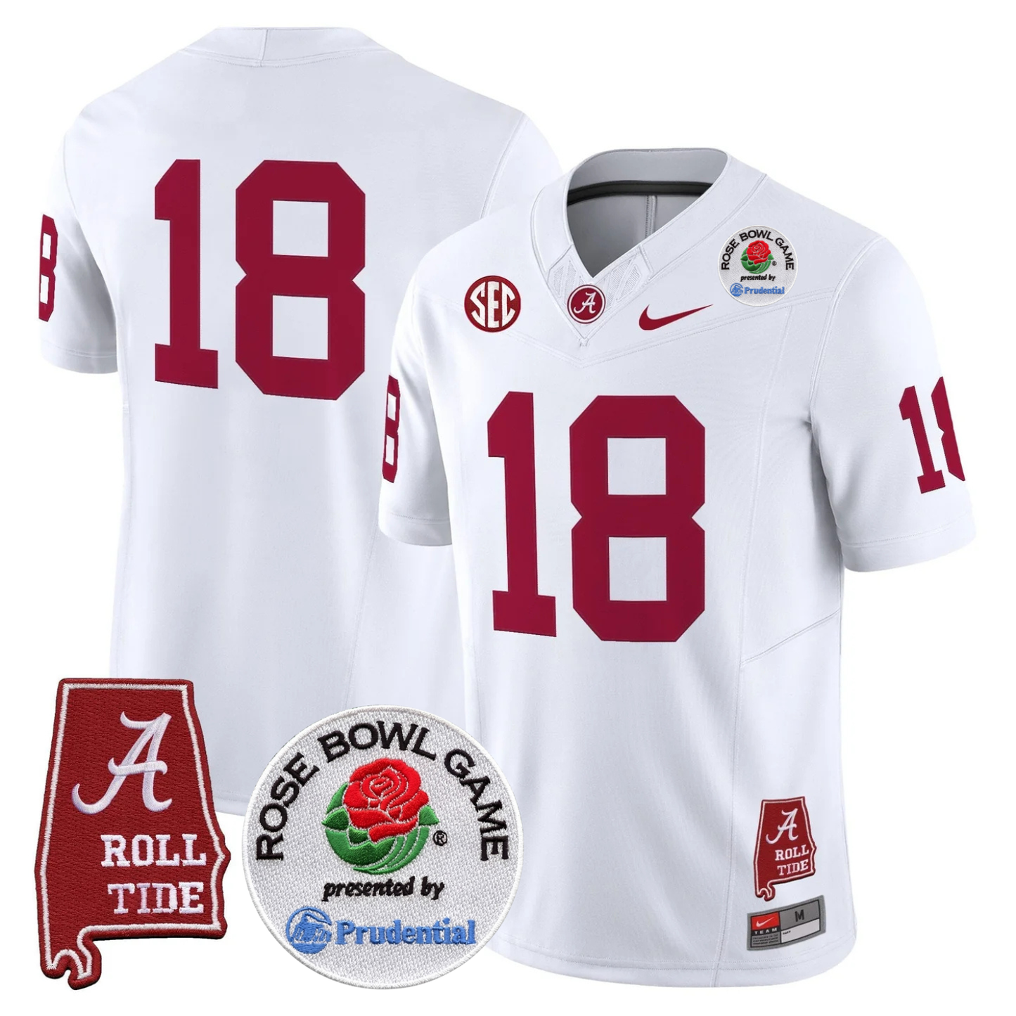 BAMA Rose Bowl Vapor Limited Jersey - All Stitched