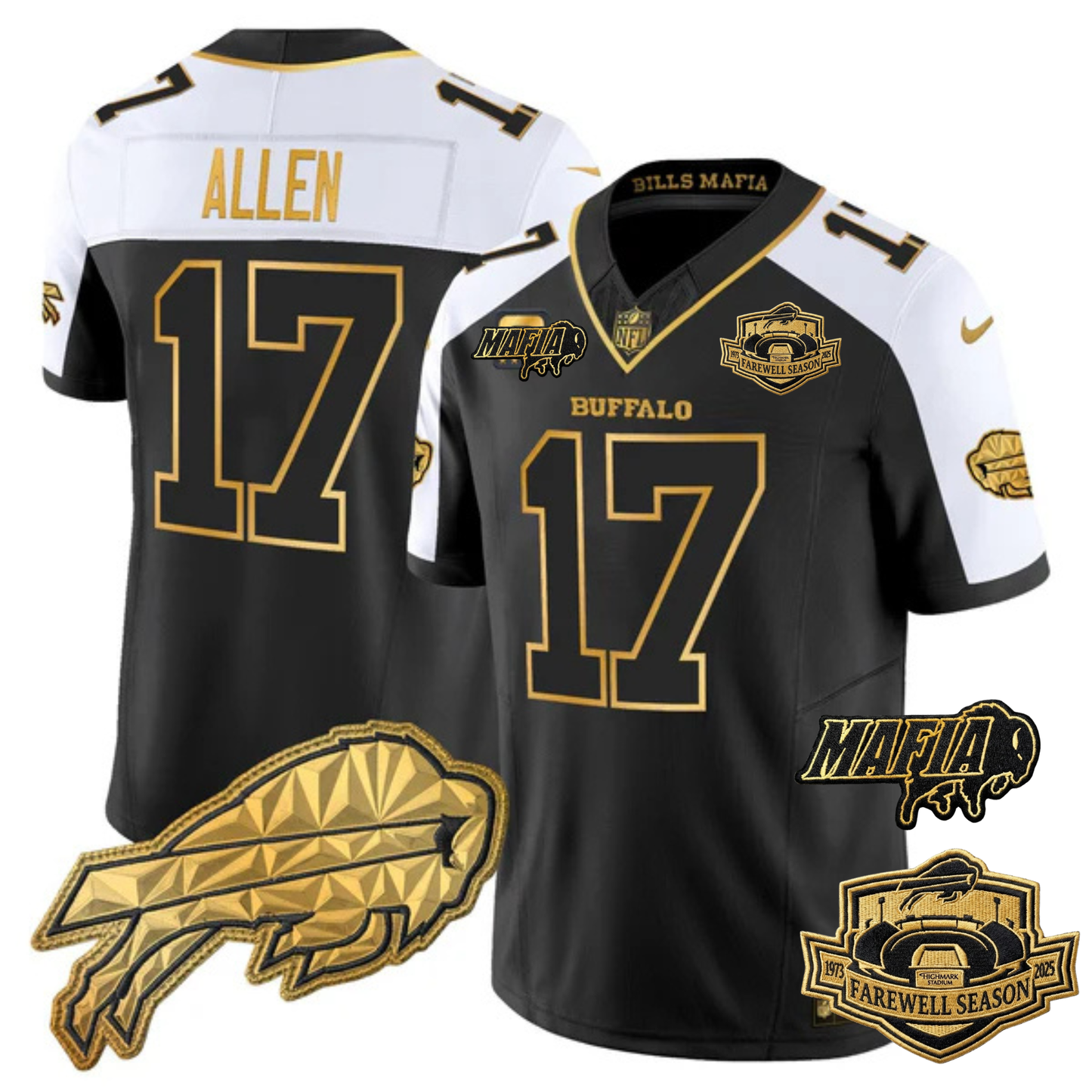 BUF Mafia 2025 "Rivalries" Gold Vapor Limited Jersey - All Stitched
