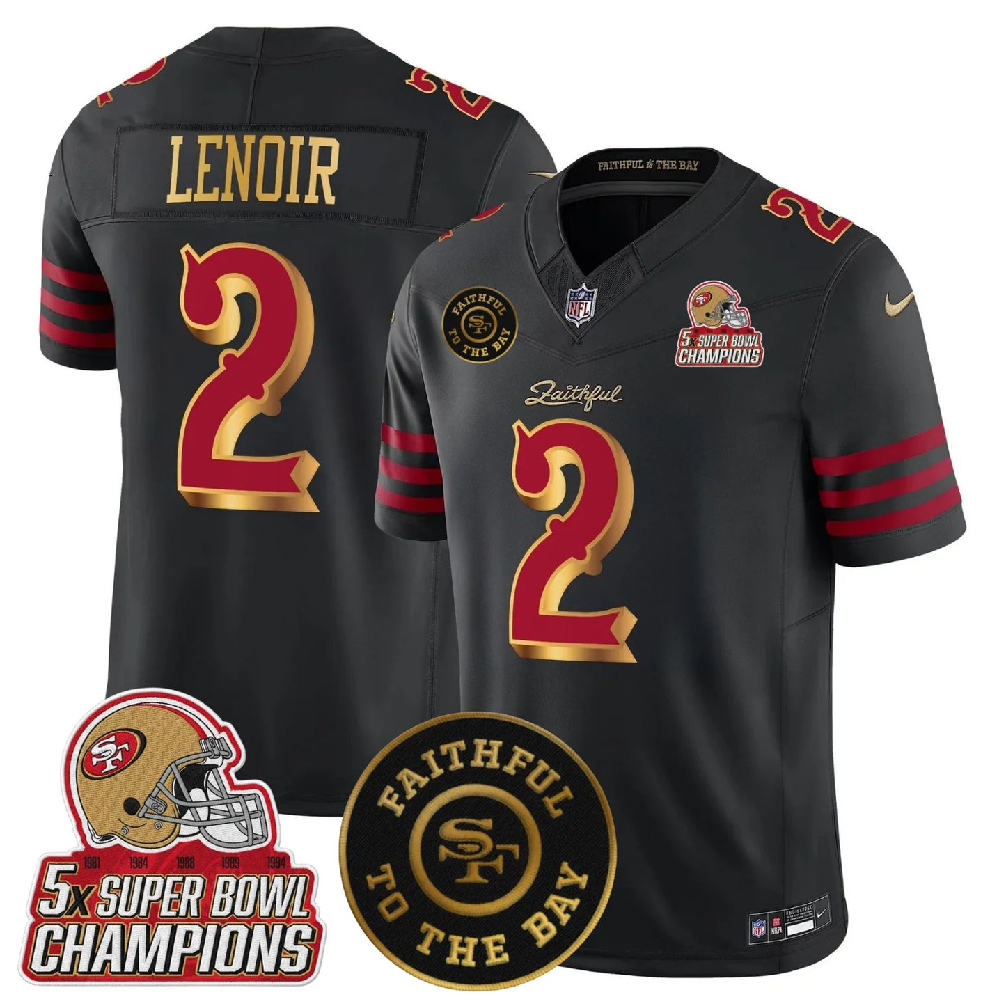 SF 2025 “Rivalries” 5x Champions & Faithful To The Bay Patch Vapor Limited Jersey - All Stitched