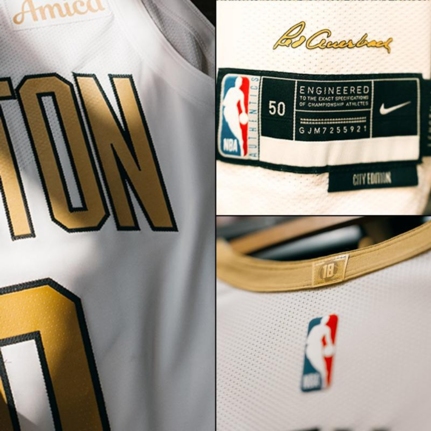 Boston Celtics New Gold City Edition Uniform - All Stitched