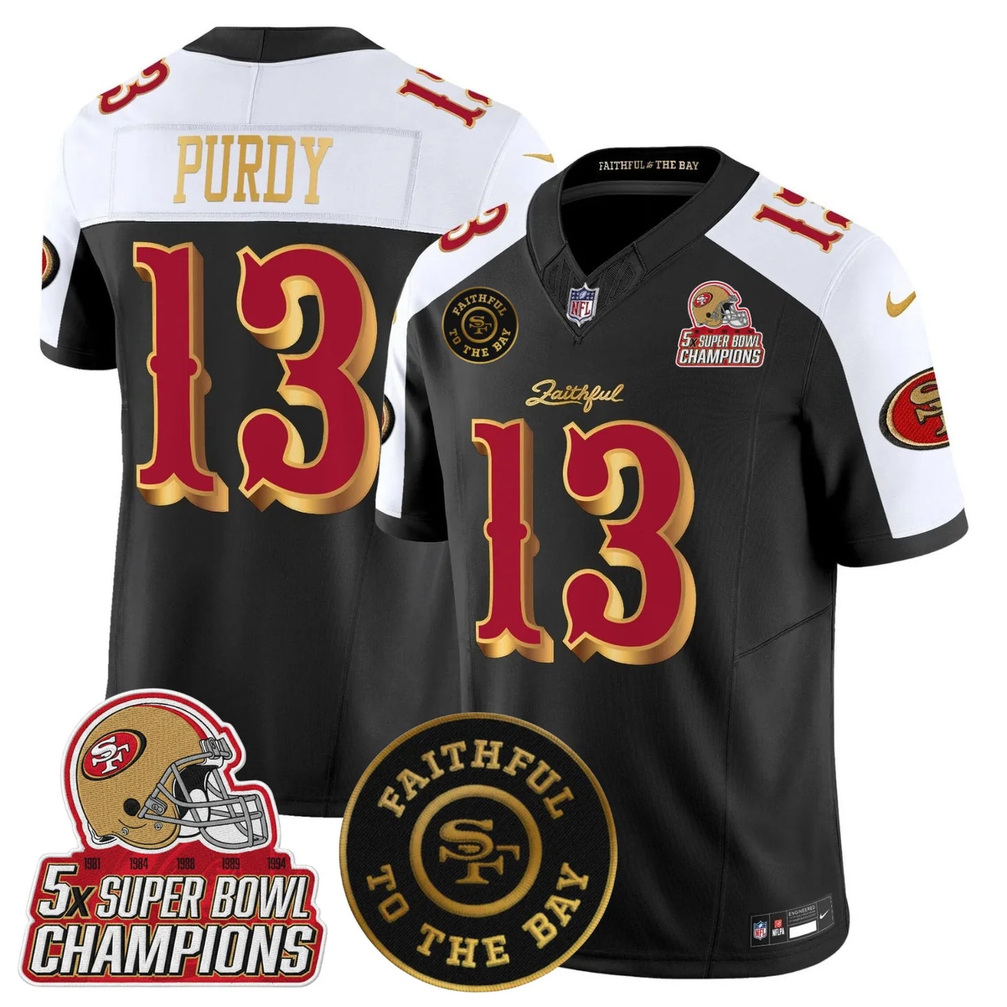 SF 2025 “Rivalries” 5x Champions & Faithful To The Bay Patch Vapor Limited Jersey - All Stitched