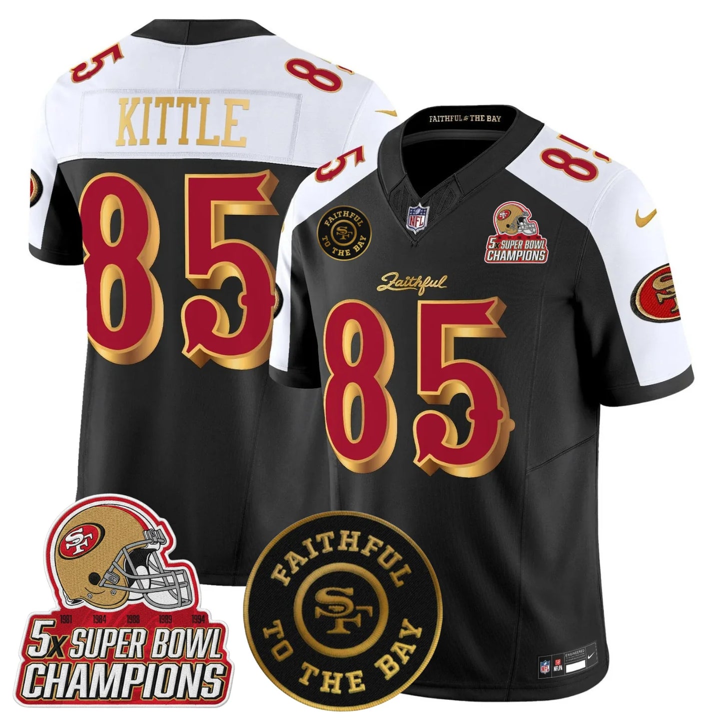 SF 2025 “Rivalries” 5x Champions & Faithful To The Bay Patch Vapor Limited Jersey - All Stitched