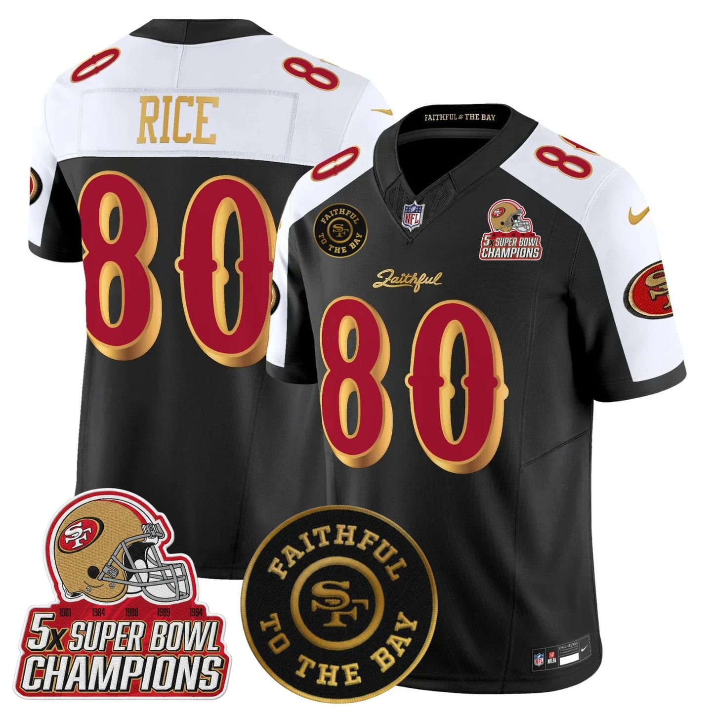 SF 2025 “Rivalries” 5x Champions & Faithful To The Bay Patch Vapor Limited Jersey - All Stitched