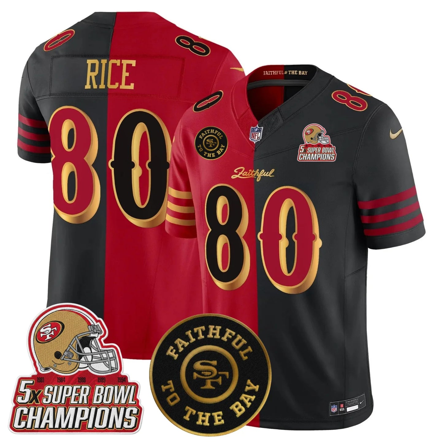 SF 2025 “Rivalries” 5x Champions & Faithful To The Bay Patch Vapor Limited Jersey - All Stitched