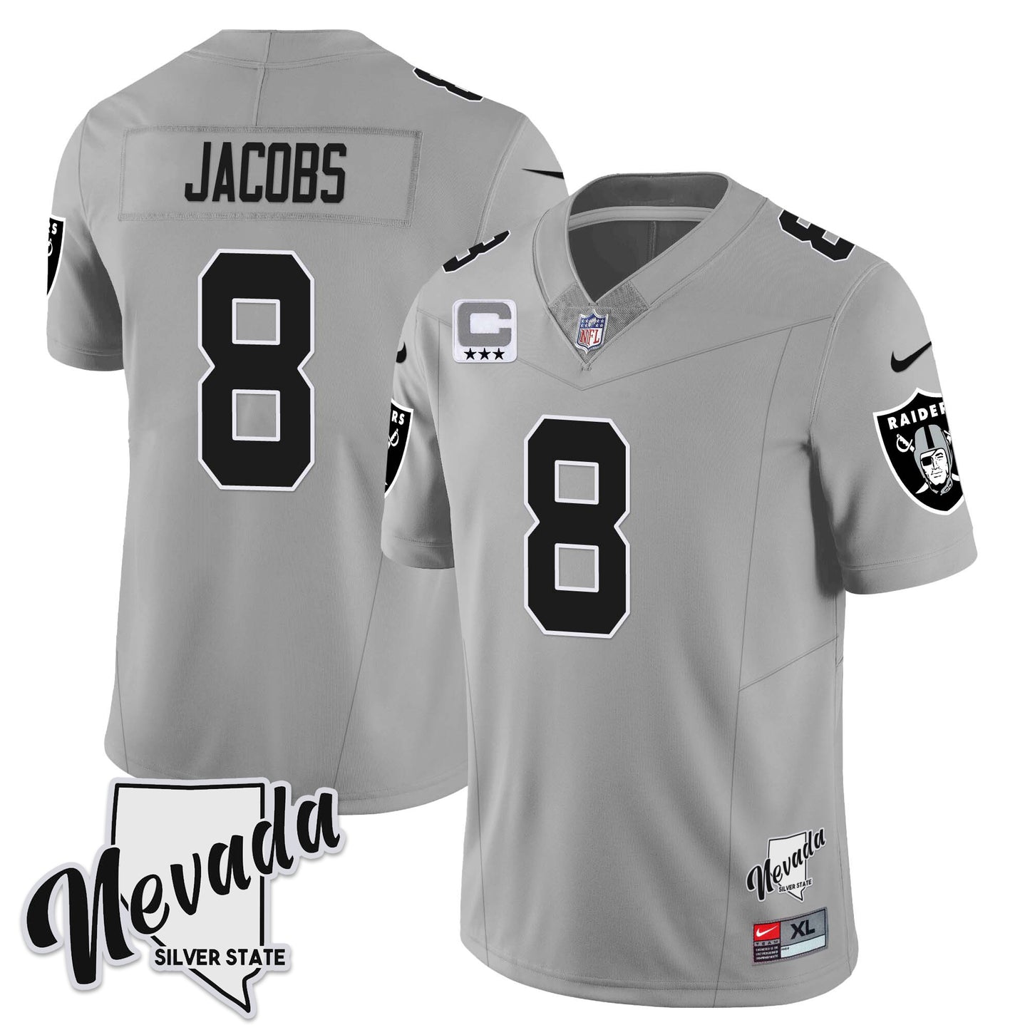 Raiders 2024 Vapor Limited Jersey TLA - Nevada Silver State - All Stitched