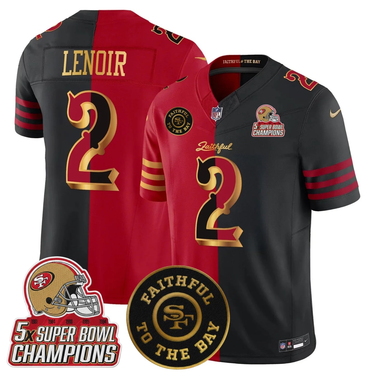 SF 2025 “Rivalries” 5x Champions & Faithful To The Bay Patch Vapor Limited Jersey - All Stitched