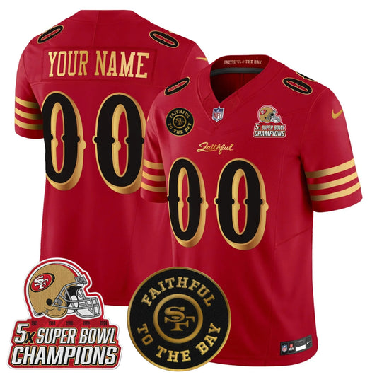 SF 2025 “Rivalries” 5x Champions & Faithful To The Bay Patch Vapor Limited Custom Jersey - All Stitched