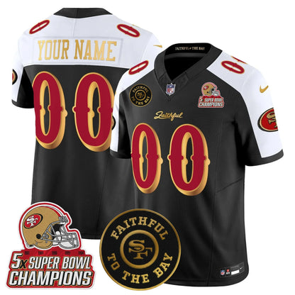 SF 2025 “Rivalries” 5x Champions & Faithful To The Bay Patch Vapor Limited Custom Jersey - All Stitched