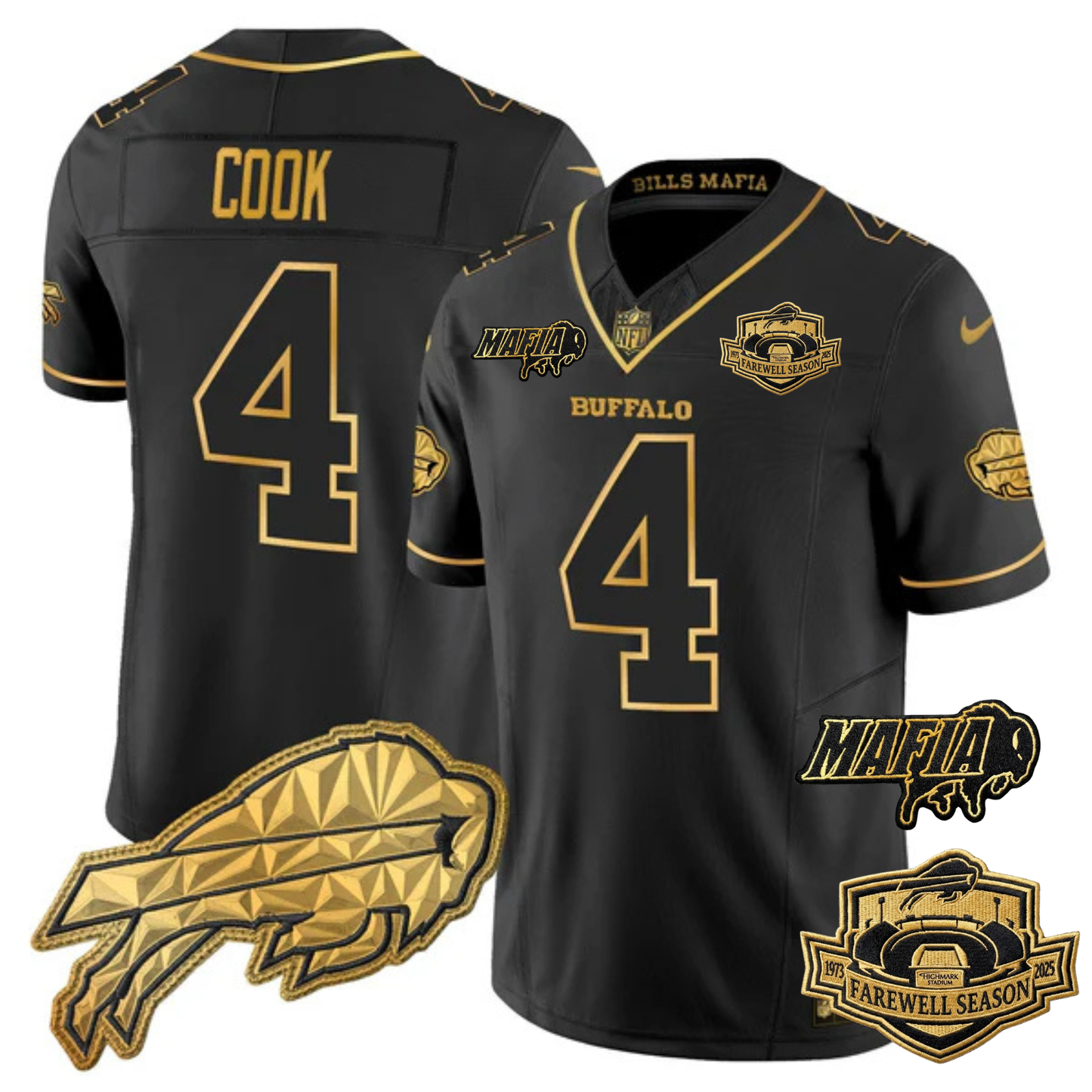 BUF Mafia 2025 "Rivalries" Gold Vapor Limited Jersey - All Stitched