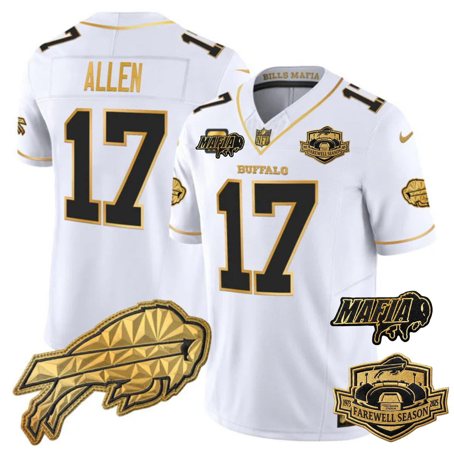 BUF Mafia 2025 "Rivalries" Gold Vapor Limited Jersey - All Stitched