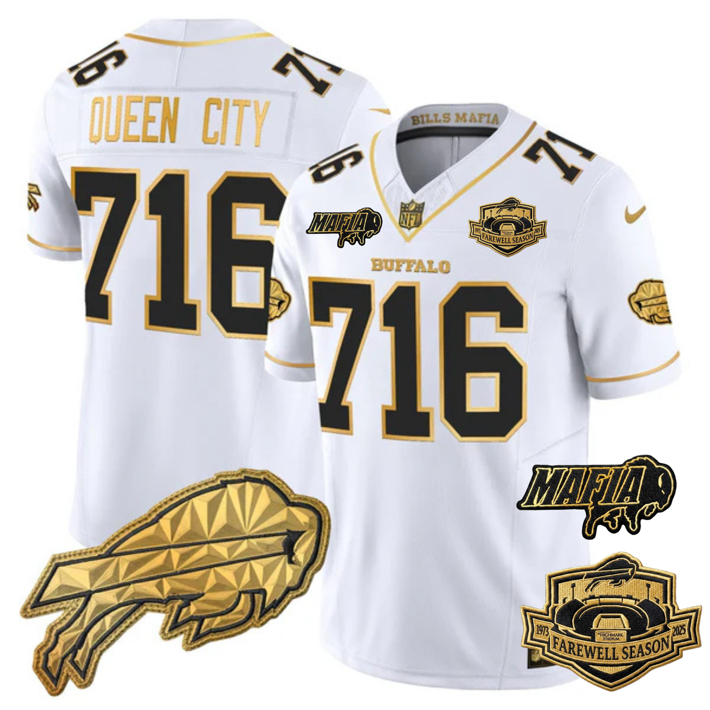 BUF Mafia 2025 "Rivalries" Gold Vapor Limited Jersey - All Stitched