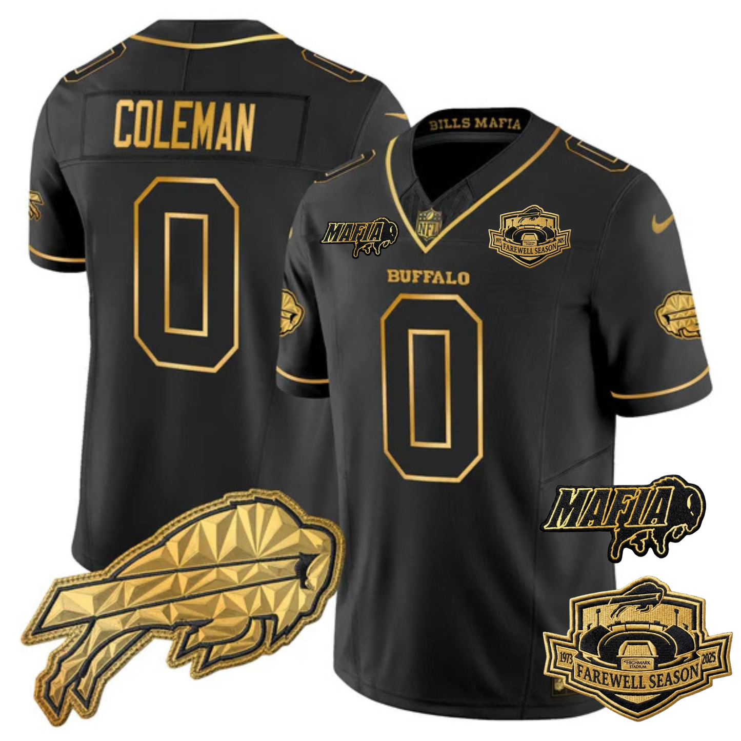 BUF Mafia 2025 "Rivalries" Gold Vapor Limited Jersey - All Stitched