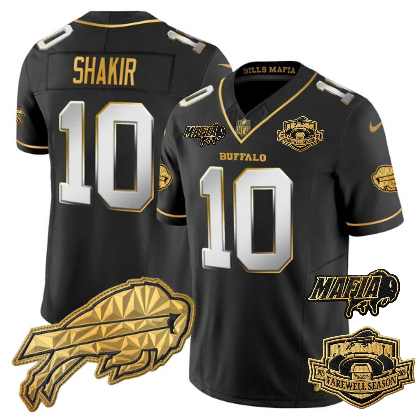 BUF Mafia 2025 "Rivalries" Gold Vapor Limited Jersey - All Stitched