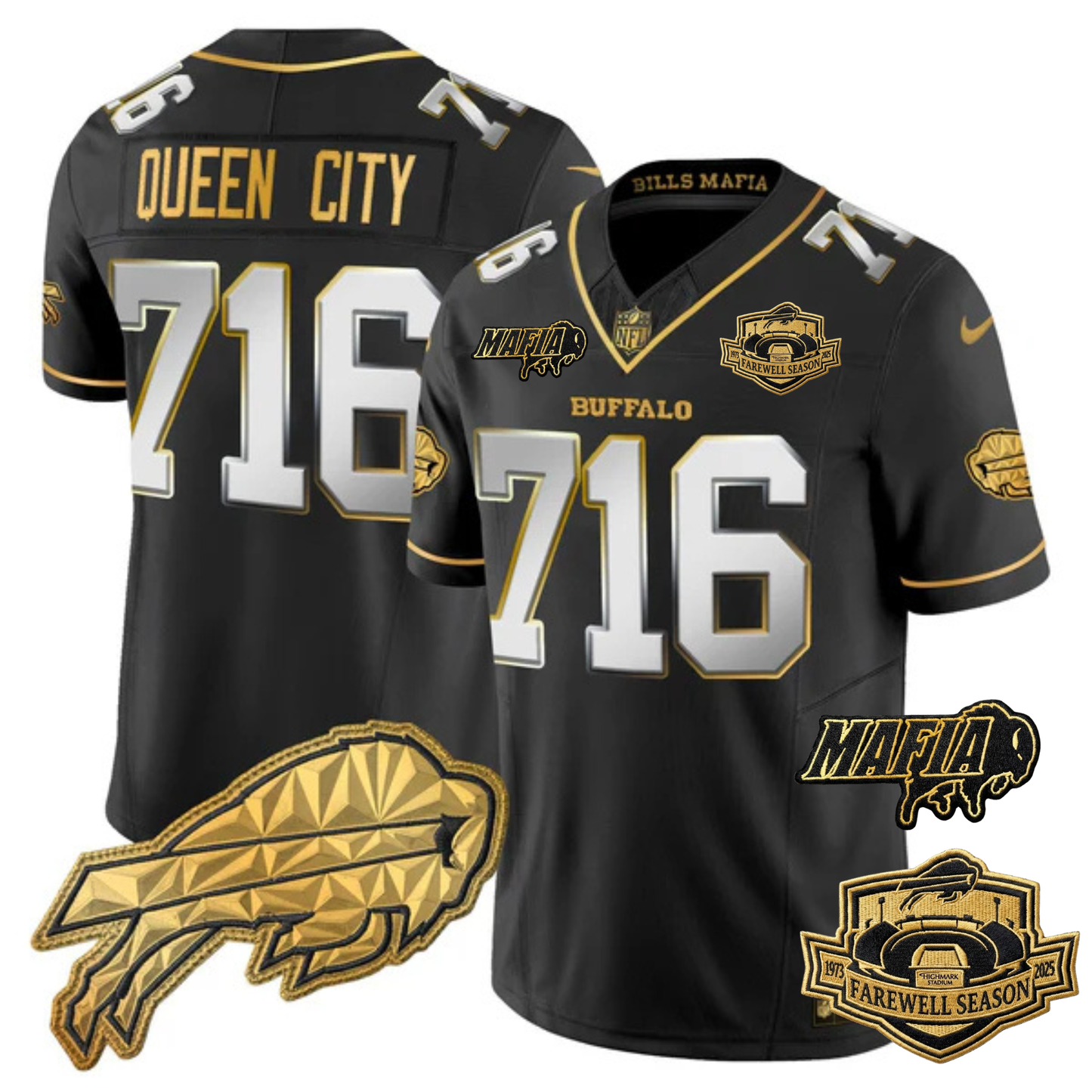 BUF Mafia 2025 "Rivalries" Gold Vapor Limited Jersey - All Stitched