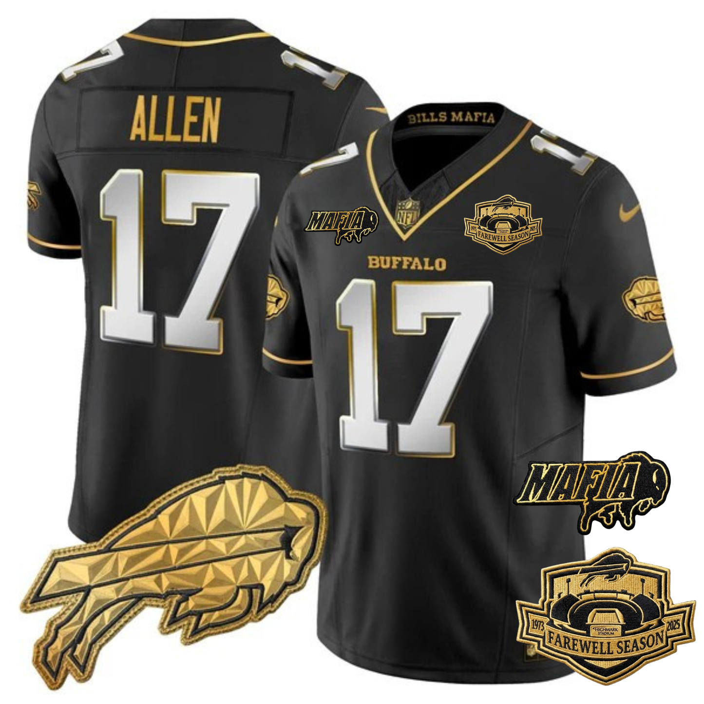 BUF Mafia 2025 "Rivalries" Gold Vapor Limited Jersey - All Stitched