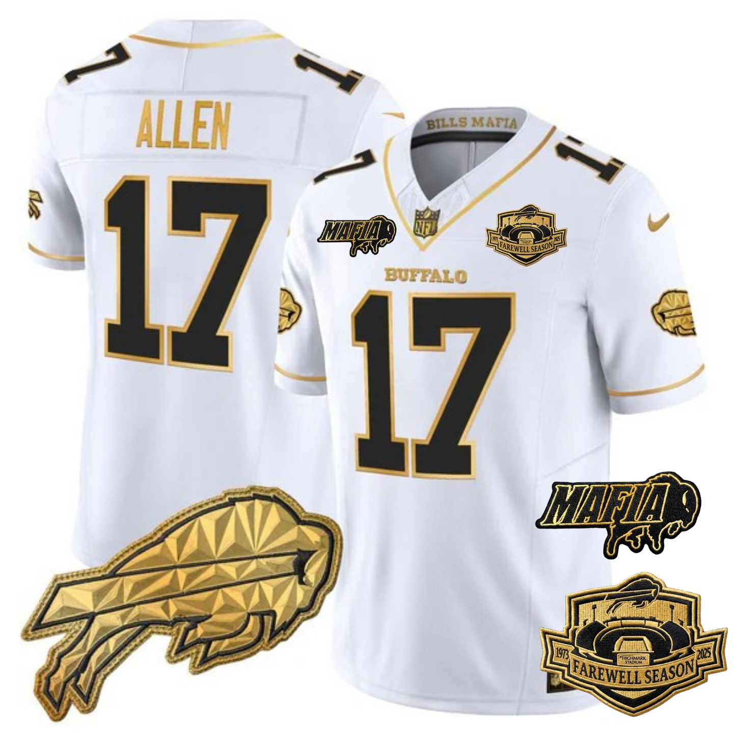BUF Mafia 2025 "Rivalries" Gold Vapor Limited Jersey - All Stitched