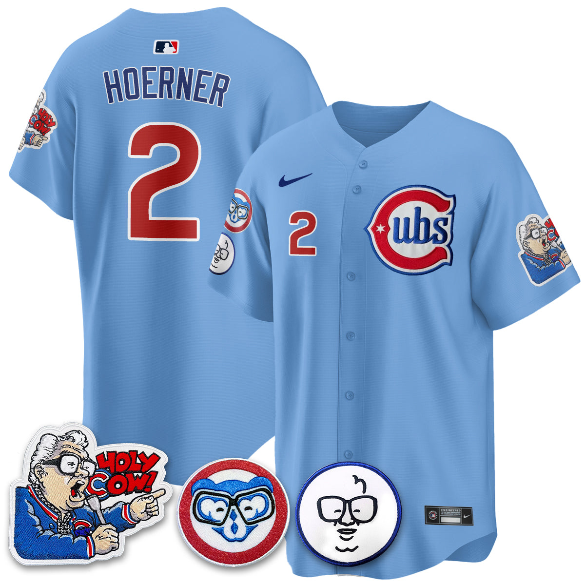 Chicago Cubs Limited Jersey - Harry Caray "Holy Cow" Patch - All Stitched