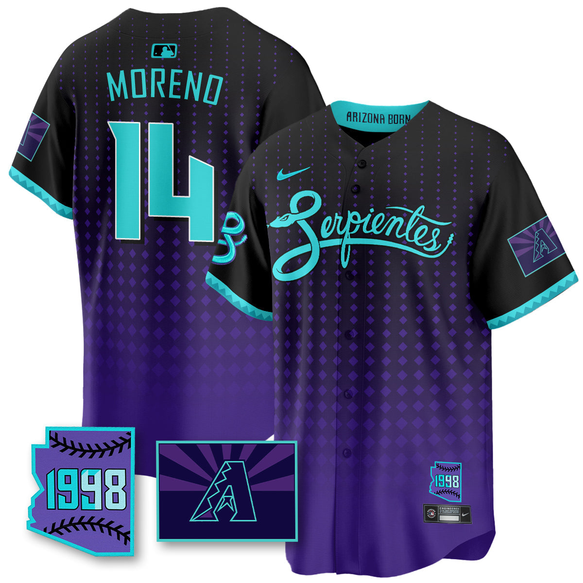 Arizona Diamondbacks Purple for Second “Serpientes” City Connect Jersey - All Stitched
