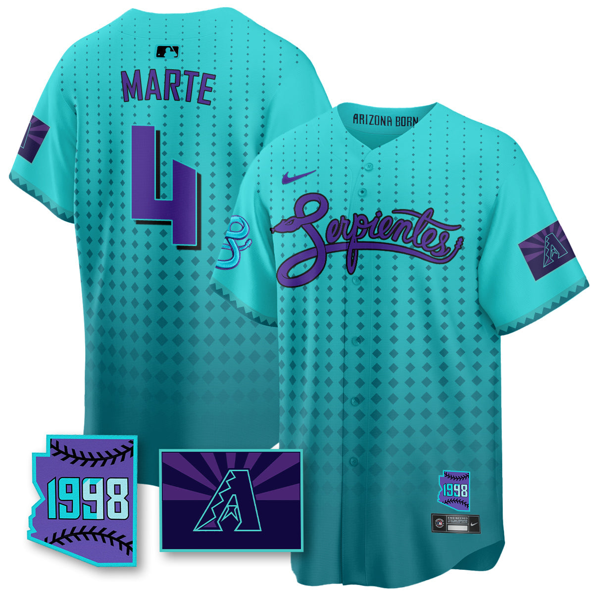 Arizona Diamondbacks Purple for Second “Serpientes” City Connect Jersey - All Stitched