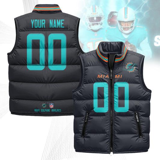 Custom Miami Dolphins Rivalry Series Puffer Vest