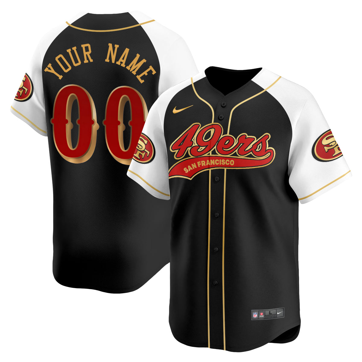 San Francisco 49ers Rivalry Series Baseball Custom Jersey - All Stitched