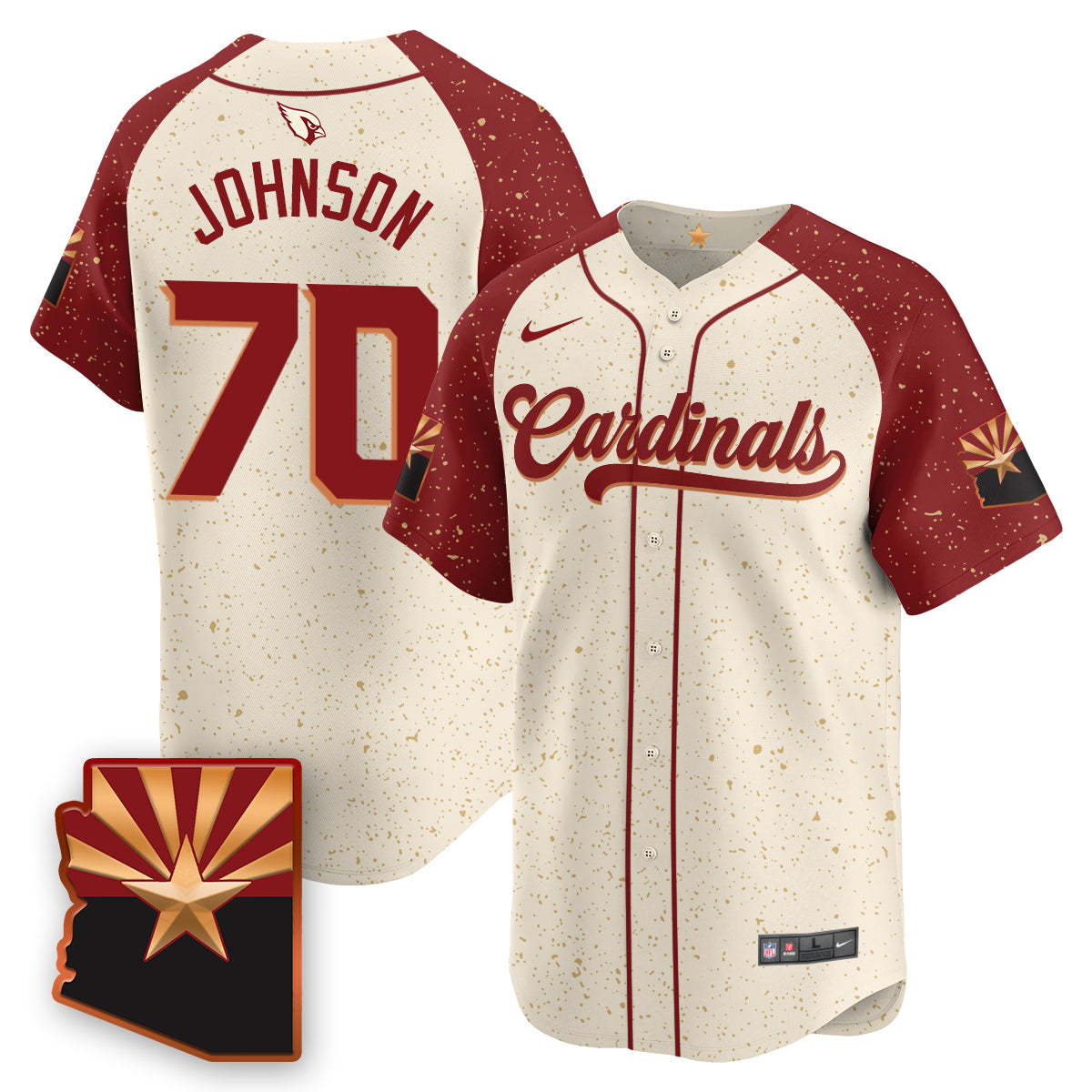 Arizona Cardinals Rivalry Series Baseball Jersey - All Stitched