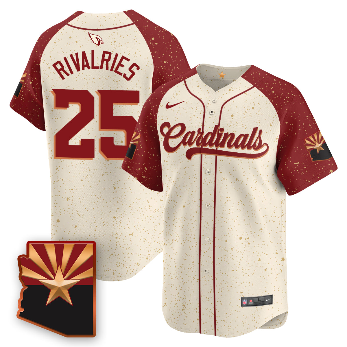 Arizona Cardinals Rivalry Series Baseball Jersey - All Stitched