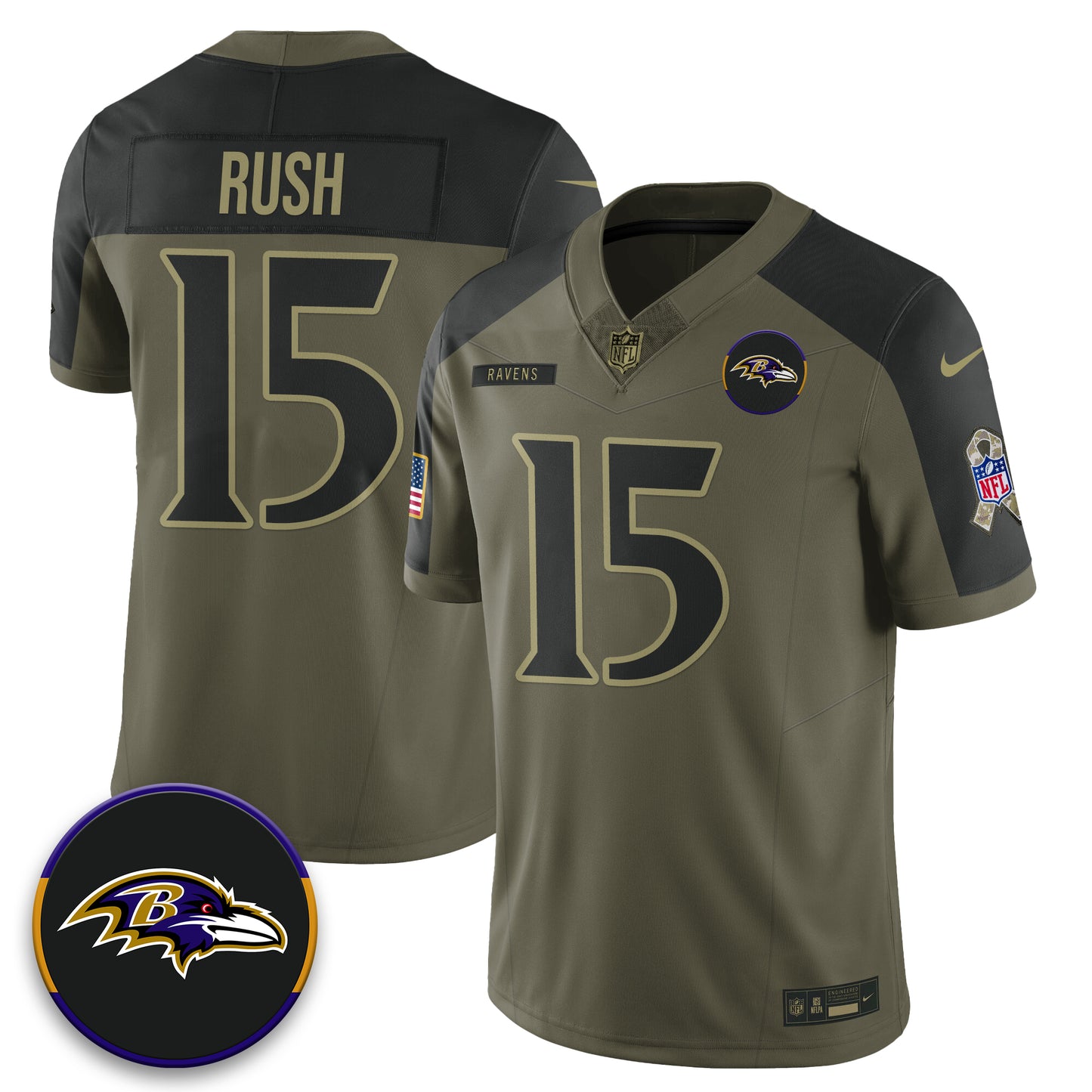 Baltimore Ravens 2025 Salute to Service Limited Jersey - All Stitched