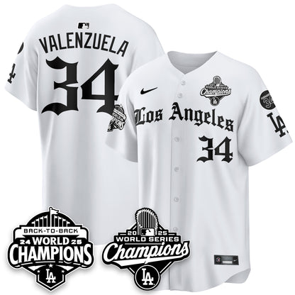 LAD 2025 World Series Champions Vapor Premier Limited Jersey - LA Gothic Edition - All Stitched