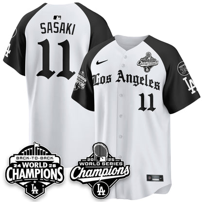 LAD 2025 World Series Champions Vapor Premier Limited Jersey - LA Gothic Edition - All Stitched