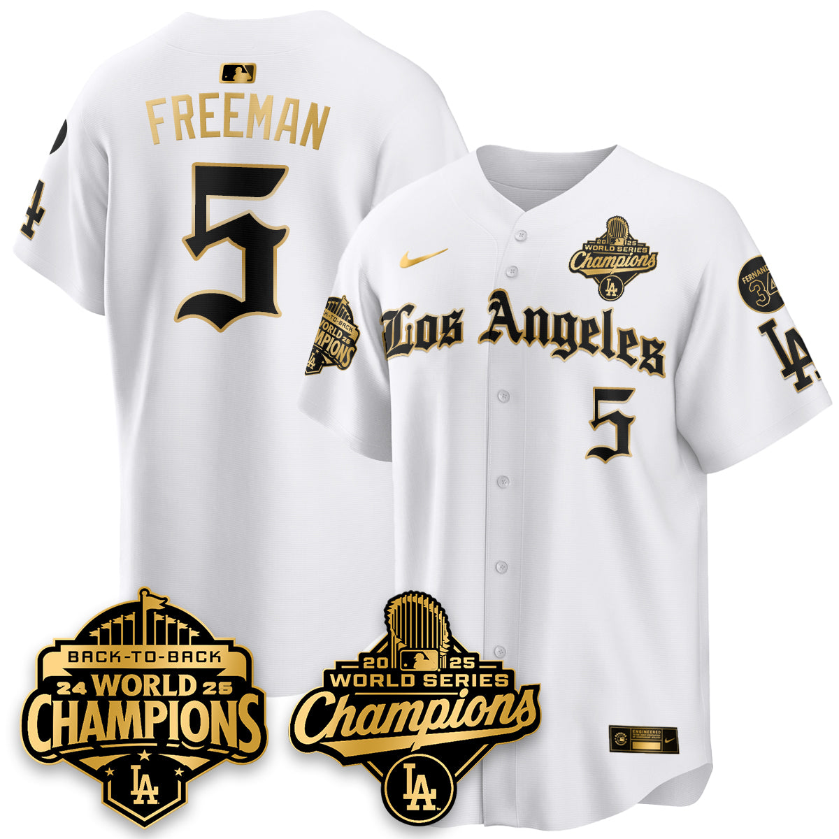 LAD 2025 World Series Champions Vapor Premier Limited Jersey - LA Gothic Edition - All Stitched
