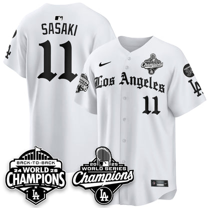 LAD 2025 World Series Champions Vapor Premier Limited Jersey - LA Gothic Edition - All Stitched