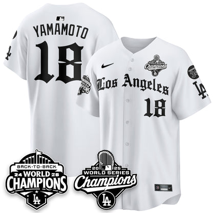 LAD 2025 World Series Champions Vapor Premier Limited Jersey - LA Gothic Edition - All Stitched