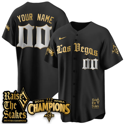 Las Vegas Aces 2025 WNBA Championship Baseball Custom Jersey - All Stitched