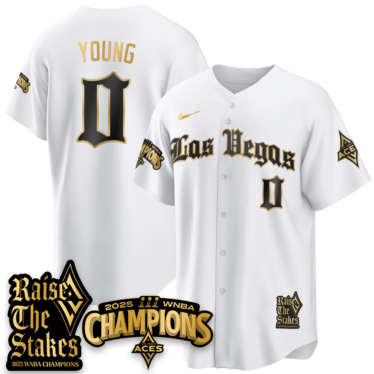 Las Vegas Aces 2025 WNBA Championship Baseball Jersey - All Stitched