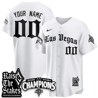 Las Vegas Aces 2025 WNBA Championship Baseball Custom Jersey - All Stitched