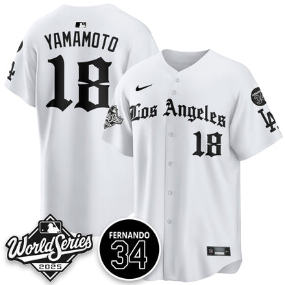 Los Angeles Dodgers 2025 Gothic NL Champions Jersey - All Stitched