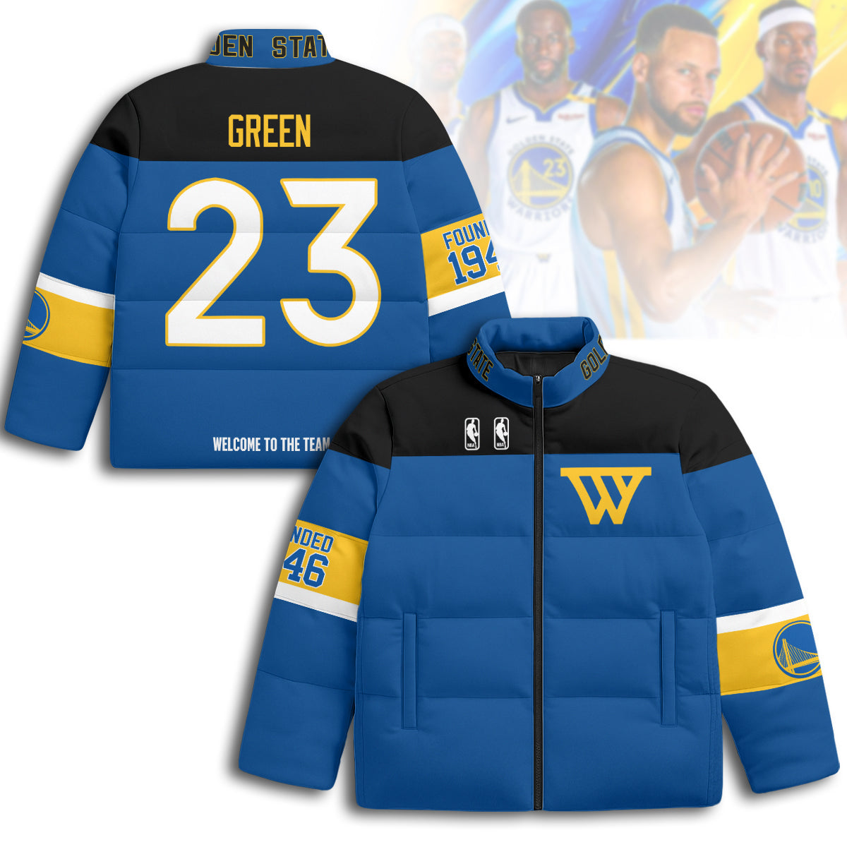 Golden State Warriors Unisex Puffer Jacket