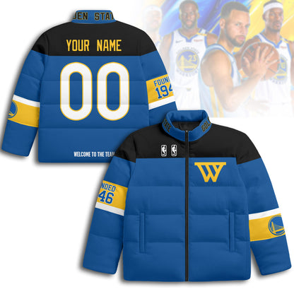 Custom Golden State Warriors Unisex Puffer Jacket