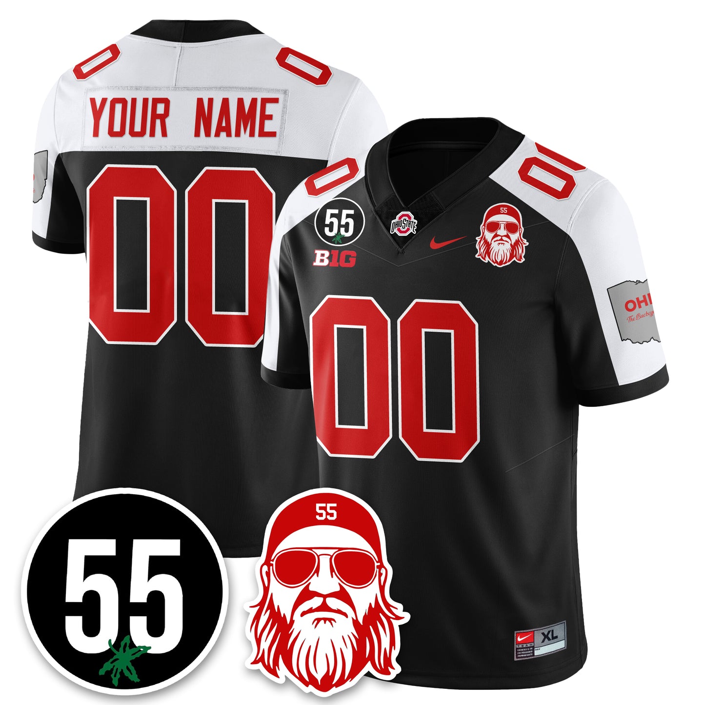 Custom OSU Vapor Limited Jersey - Nick Mangold Patch - All Stitched
