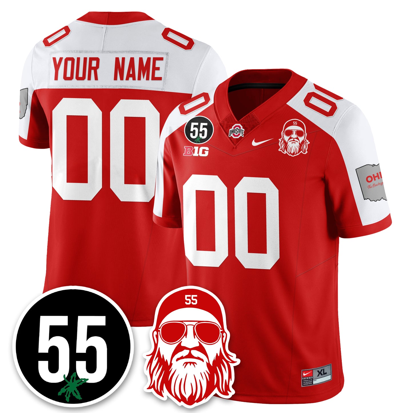 Custom OSU Vapor Limited Jersey - Nick Mangold Patch - All Stitched