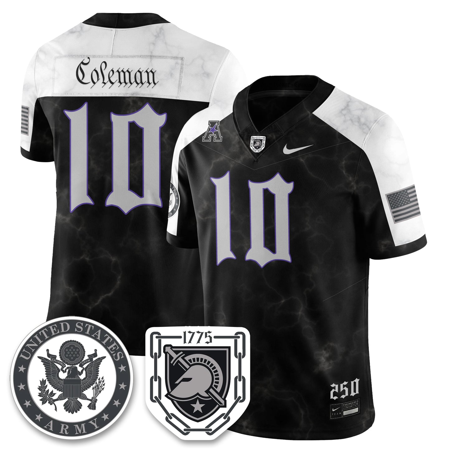 Army Black Knights Vapor Limited Jersey - 250 Years of Service and Sacrifice - All Stitched