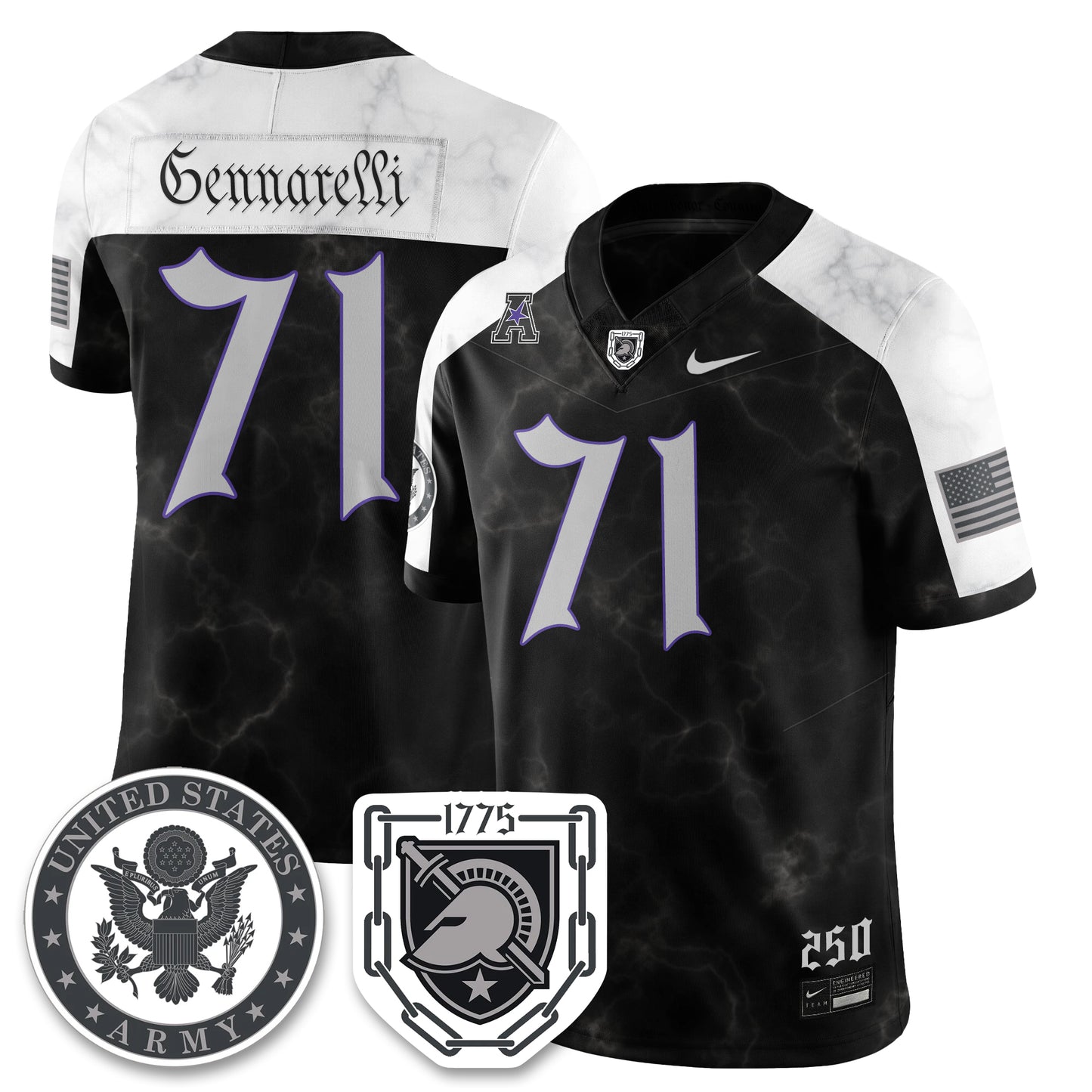 Army Black Knights Vapor Limited Jersey - 250 Years of Service and Sacrifice - All Stitched