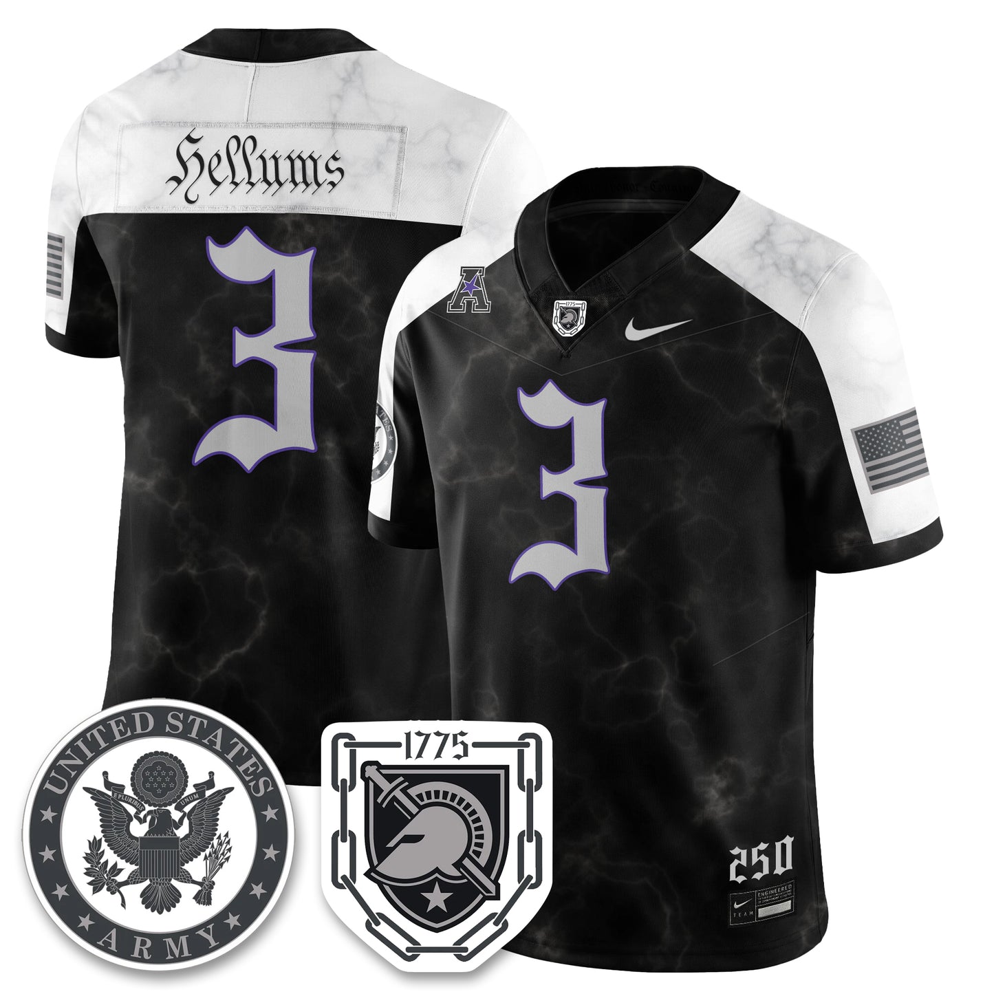 Army Black Knights Vapor Limited Jersey - 250 Years of Service and Sacrifice - All Stitched
