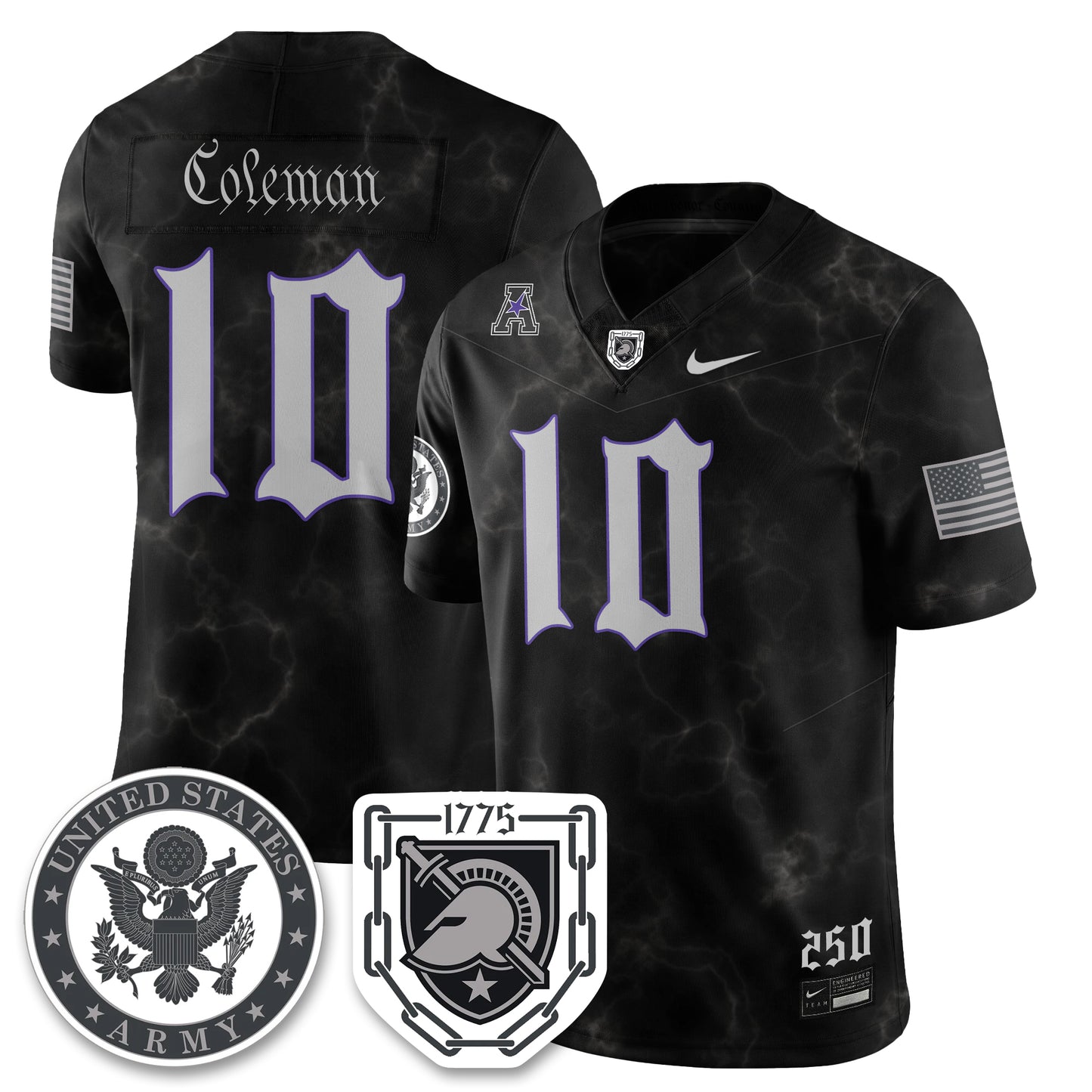 Army Black Knights Vapor Limited Jersey - 250 Years of Service and Sacrifice - All Stitched