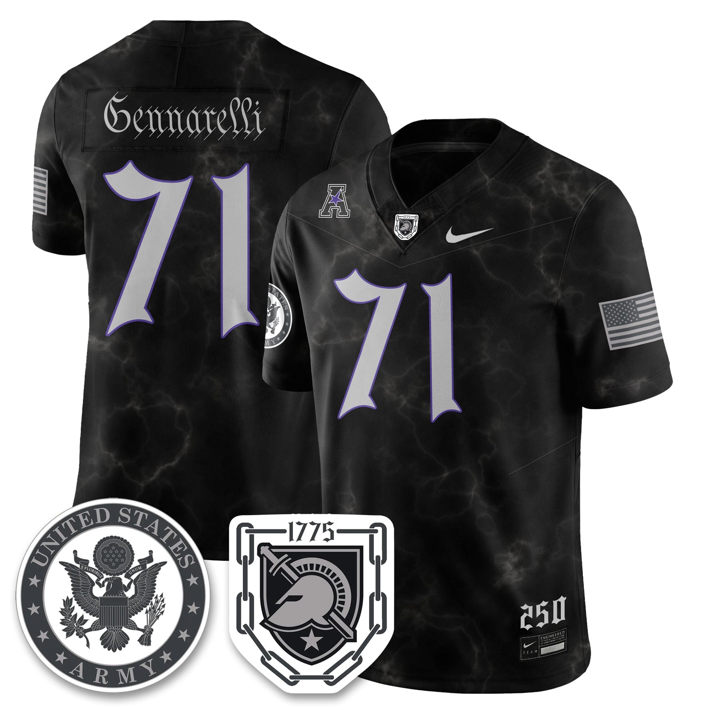Army Black Knights Vapor Limited Jersey - 250 Years of Service and Sacrifice - All Stitched