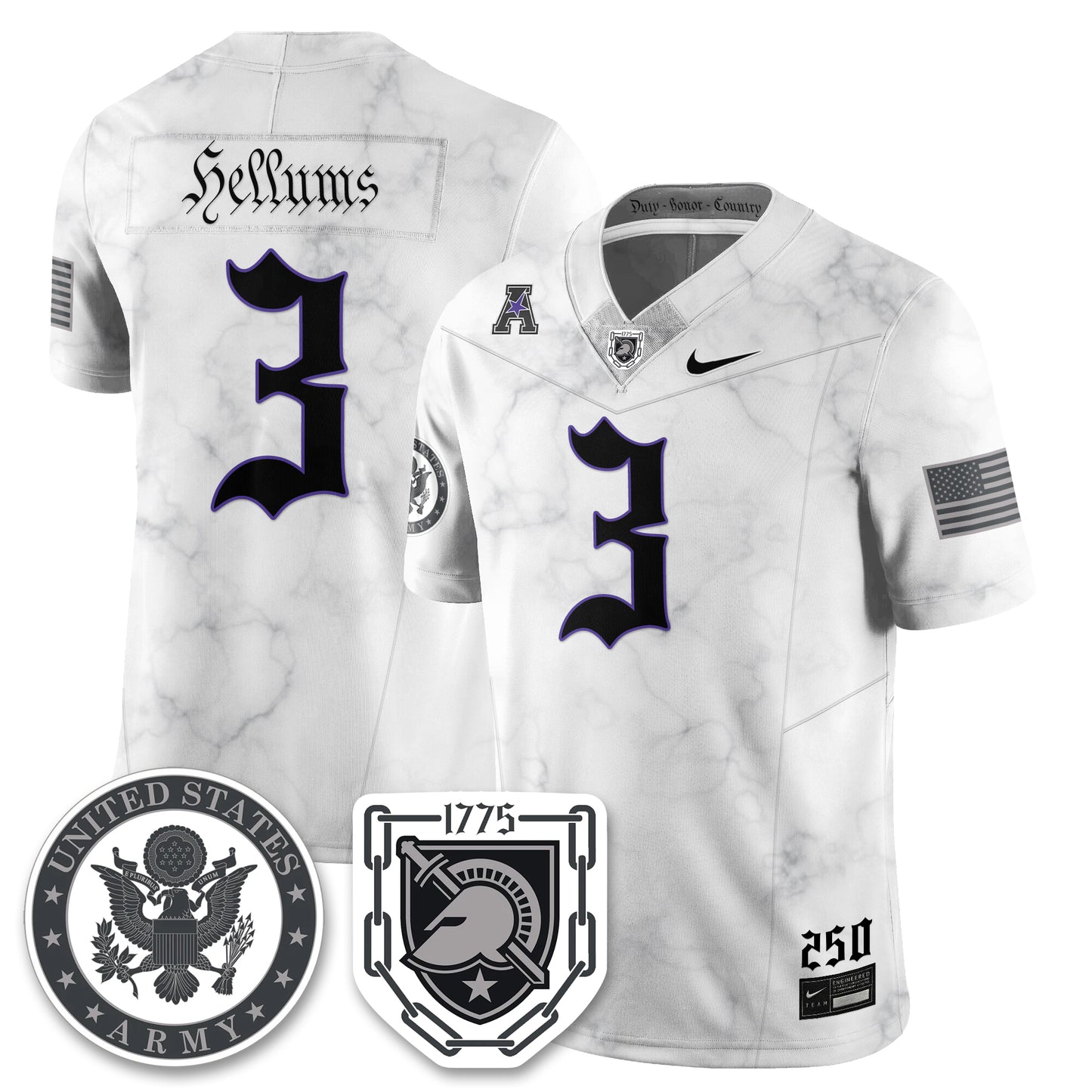 Army Black Knights Vapor Limited Jersey - 250 Years of Service and Sacrifice - All Stitched